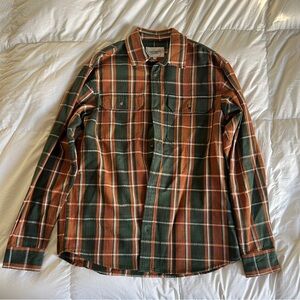 Carhartt WIP Herringbone Flannel Shirt in Green and Orange